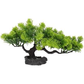 ARTIBETTER Sashimi Decoration Fake Pine Tree Japanese Plate Decorations Japanese Juniper Bonsai Fake Desk Plants Faux Flower Arrangement Supplies Vivid Plant Figurine Plastic Tray Cold Dish