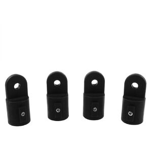 Haidong-Boat Bimini Fittings غطاء علوي غطاء أسود مستدير من النايلون خارج غطاء نهاية العين 7/8 بوصة-4 قطعة