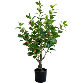 2.6FT（31“） Simulation Artificial Camellia Fruit Tree Artificial Plant Pruning Shrub Simulation Flower Office Home Decoration in Kuwait