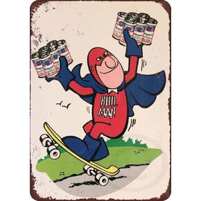 Budweiser Bud Man Brewery Vintage Skateboard Reproduction Metal Sign 8 x 12