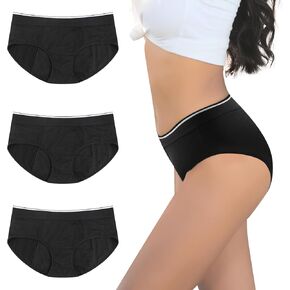 Period Underwear for Women Heavy Flow Absorbency Postpartum Menstrual Panties 3 Pack Leakproof Incontinence Underwear