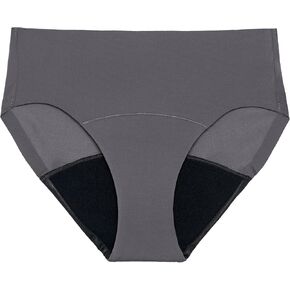 Thinx Period Underwear, Breathable Hip Huggers, Holds Up to 12 Regular Tampons, FSA HSA Approved Period Panties, All-Day Absorbency Menstrual Underwear for Women Leakproof & Reusable, Slate/1 Pack/XS