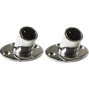MARINE CITY Heavy Duty 316 Grade Stainless Steel Marine Grade Casting Boat Hand Railing Fittings 7/8 Inches Round Base 60 Degree Tube Base (Pack of 2)