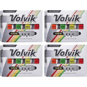 Volvik New Vivid 3-Piece High Vision Premium Matte Finish Color كرات الجولف 4 دزينة (48 كرات) حزمة هدية مجموعة