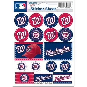 Wincraft MLB Washington Nationals Vinyl Sticker Sheet, 5" x 7"