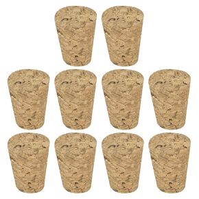 MECCANIXITY Tapered Cork, 22x17x27mm Wooden Leakproof Soft Cork Stoppers for Wine Beer Bottle Crafts Corks Plug Replacement Laboratory Supplies, Dark Wood Color, Pack of 10