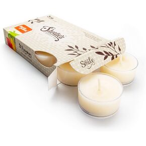 Eucalyptus Leaf Premium Tealight Candles - Highly Scented with Essential & Natural Oils - 6 Green Tea Lights - Beautiful Candlelight - Made in The USA - Fresh & Clean Collection
