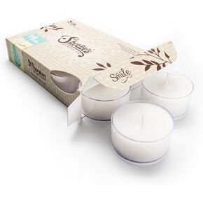 Eucalyptus Leaf Premium Tealight Candles - Highly Scented with Essential & Natural Oils - 6 Green Tea Lights - Beautiful Candlelight - Made in The USA - Fresh & Clean Collection