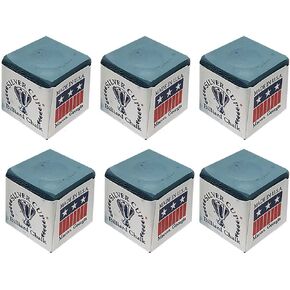 Silver Cup Set of 6 Powder Blue Pool Cue Chalk