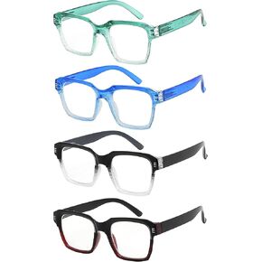 Eyekepper 4 Pack Reading Glasses for Women - Large Frame Ladies Readers