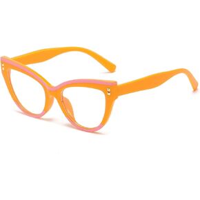 Blue Light Blocking Glasses for Women Cat Eye Eyeglasses Computer Anti Eyestrain Anti Glare Cateye Clear Frame