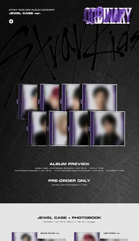 Stray Kids Oddinary 6th Mini Album Jewel Case إصدار Felix CD+18p PhotoBook+1p PhotoCard+1ea Photo Badge-DDAKJI+1ea ملصق+تتبع مختوم in Saudi Arabia