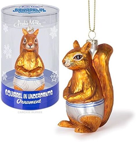 Mcphee Archie Accoutrements Ornament Squirrel in Underpants Glass Standard for Christmas in Saudi Arabia