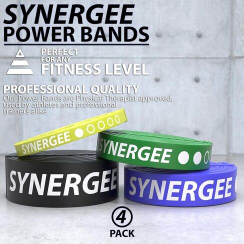 Synergee Resistance Loop Bands. Pull Up Assist Bands with Heavy Duty Resistance. Exercise Bands Work Perfect for Stretching, Powerlifting & Resistance Training. in Saudi Arabia