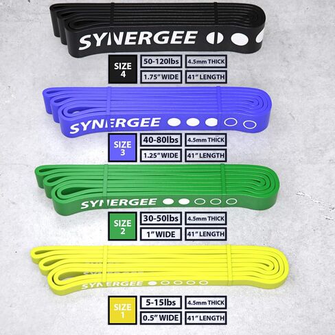 Synergee Resistance Loop Bands. Pull Up Assist Bands with Heavy Duty Resistance. Exercise Bands Work Perfect for Stretching, Powerlifting & Resistance Training. in Saudi Arabia