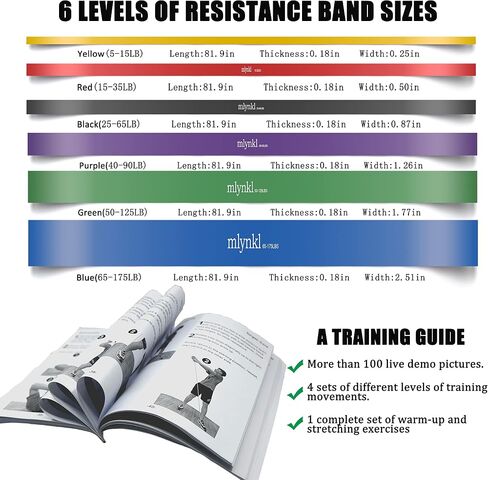 Pull Up Assistance Bands, Resistance Bands Set, Exercise Bands Workout Bands for Working Out Body Stretching Powerlifting Resistance Training with Carrying Bag and Workout Guide, 8 Pack in Saudi Arabia
