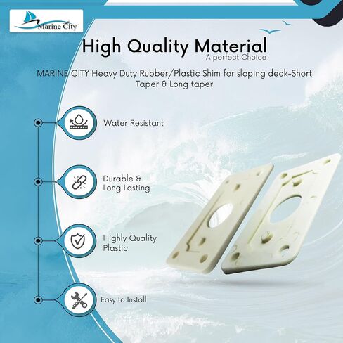 MARINE CITY Marine Antenna Mount Shim Kit Plastic Shim for Sloping Deck-1 pc Short Taper & 1 pc Long Taper in Saudi Arabia