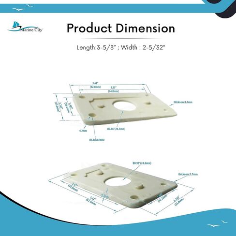 MARINE CITY Marine Antenna Mount Shim Kit Plastic Shim for Sloping Deck-1 pc Short Taper & 1 pc Long Taper in Saudi Arabia