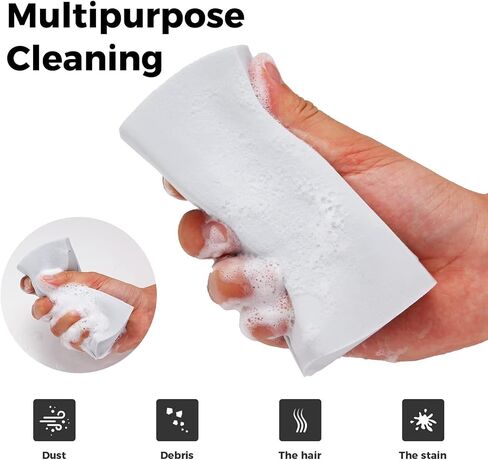 Damp Clean Duster Sponge 4pack Reusable Damp Dusting Sponge for Cleaning Glass, Baseboards,Blinds, Vents, Railings, Mirrors, Window Track Grooves and Faucets in Saudi Arabia