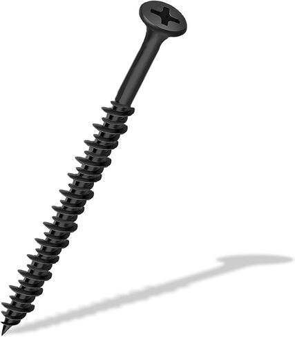 Hession #8 x 2-1/2" Black Wood Screws Self Tapping Screw Hi Low Thread Sharp Point 20pcs Pack in Saudi Arabia
