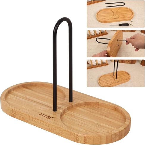 HTB Bamboo Salt Cellar Set with Spoon, Kitchen Spice Containers with Magnetic Swivel Lids, 2 Seasoning Containers Set Engraved with S and P in Saudi Arabia