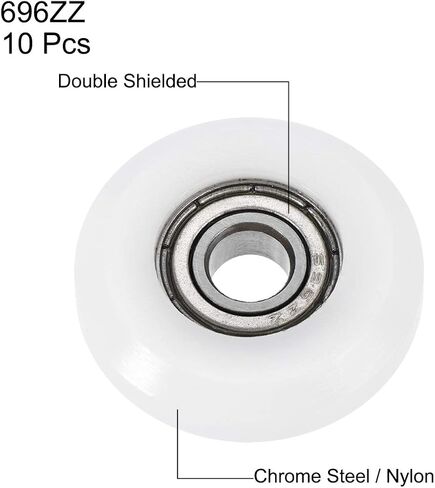 uxcell 625ZZ Ball Bearing Guide Pulley Roller Round Wheel 5x23x7mm Double Metal Shielded (GCr15) Chrome Steel Bearings 10pcs in Saudi Arabia