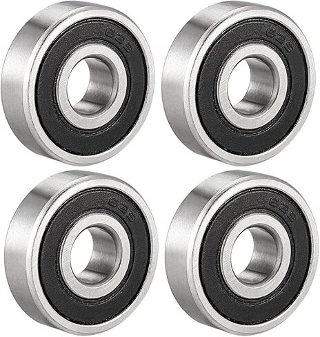 uxcell 629-2RS Ball Bearing 9mm x 26mm x 8mm Double Sealed 180029 Deep Groove Bearings, Carbon Steel (Pack of 4) in Saudi Arabia