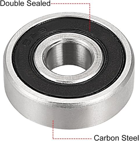 uxcell 629-2RS Ball Bearing 9mm x 26mm x 8mm Double Sealed 180029 Deep Groove Bearings, Carbon Steel (Pack of 4) in Saudi Arabia