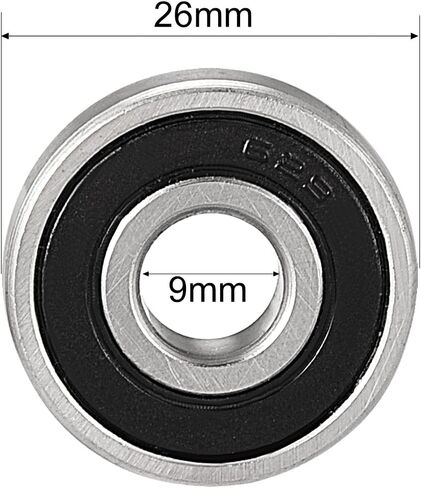 uxcell 629-2RS Ball Bearing 9mm x 26mm x 8mm Double Sealed 180029 Deep Groove Bearings, Carbon Steel (Pack of 4) in Saudi Arabia