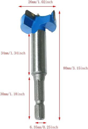Blue 28x80mm Hinge Jig Drill Kitchen Cupboard Hinge Cup Drilling Hole Saw Cutter Hinge Boring Forstner Drill Bit Carbide Wood Hole Saw Auger Opener Woodworking Drilling Tool Wood Cutter in Saudi Arabia
