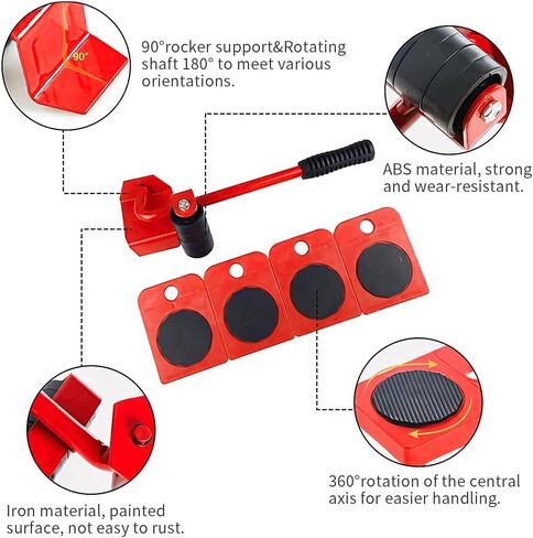 DUEBEL رافع الأثاث المتزلجون للأرضيات الصلبة جاك الأثاث دوللي الأجهزة دوللي لتحريك منصات الأثاث المتزلجون 150KG (330LBS) in Kuwait