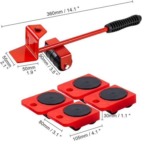 DUEBEL رافع الأثاث المتزلجون للأرضيات الصلبة جاك الأثاث دوللي الأجهزة دوللي لتحريك منصات الأثاث المتزلجون 150KG (330LBS) in Kuwait