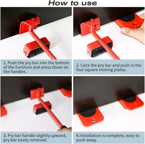 DUEBEL رافع الأثاث المتزلجون للأرضيات الصلبة جاك الأثاث دوللي الأجهزة دوللي لتحريك منصات الأثاث المتزلجون 150KG (330LBS) in Kuwait