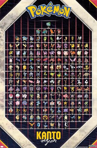 Trends International Pokémon - ملصق حائط لمنطقة كانتو، 22.375 بوصة × 34 بوصة، نسخة غير مؤطرة in Saudi Arabia