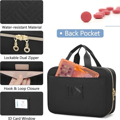 Damero Medicine Bottle Organizer, Pill Bottles Organizer Storage Medication Travel Bag for Prescription Bottles, Medical Supplies, Black in Saudi Arabia