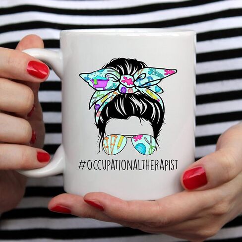 YouNique Designs Occupational Therapist Mug, 11 Ounces, Occupational Therapy Coffee Mug, OT Cup, OT Therapist, Occupational Therapy Cup, Occupational Therapy Mug (Black Handle) in Saudi Arabia