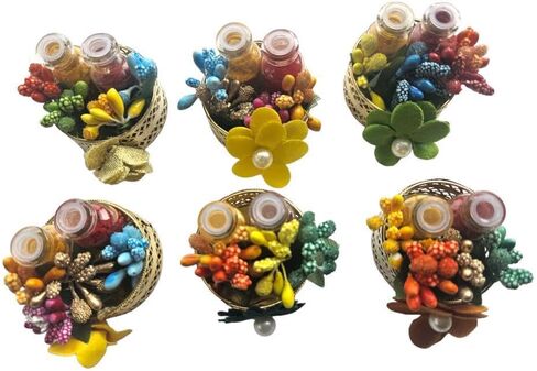 Haldi Kumkum| Return Gift| (Pack of 8) | Pooja Gift | Party Favor | Thamboolam| Turmeric| kumkum|Haldi| Haldi kumkum (Cone Style) |Assorted Colors in Saudi Arabia