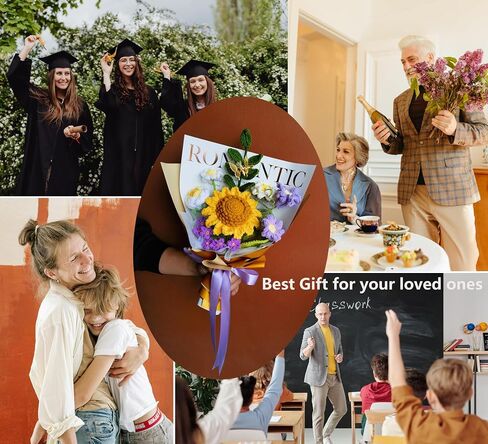 Crochet Flower Bouquet - Handmade Knitted Artificial Flowers - Crochet Sunflower to Friend Father Mom Teacher for Graduation/Birthday/Valentine's Day, Home Decor(Golden Purple) in Saudi Arabia