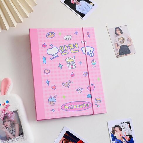 A5 Binder Photocard Album with 25Pcs Inner Pages 3 Inch Photo Album Sleeves Kpop Photocard Holder Photocard Collect Book for Photos Pictures Cards Storage Black White in Saudi Arabia