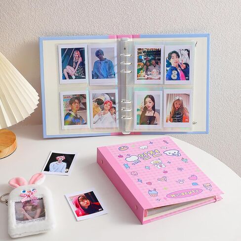 A5 Binder Photocard Album with 25Pcs Inner Pages 3 Inch Photo Album Sleeves Kpop Photocard Holder Photocard Collect Book for Photos Pictures Cards Storage Black White in Saudi Arabia