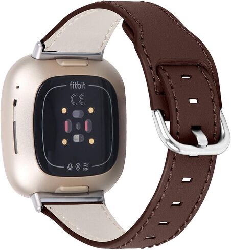 JOYOZY Premium Genuine Leather Bands Compatible with Fitbit Sense&Fitbit Versa 3 Smart Watch,Professional and Classic Wristband Strap Replacement for Women Men in Saudi Arabia
