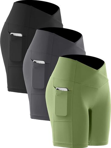 شورت CADMUS لراكبي الدراجات النارية بملمس عاري مقاس 7 بوصات للتمرين في صالة الألعاب الرياضية واليوجا سباندكس، 1041، أسود ورمادي وأخضر، أصفر، XL in Kuwait