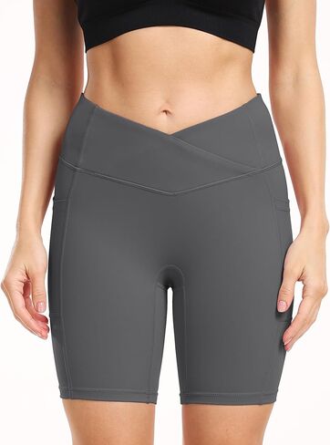 شورت CADMUS لراكبي الدراجات النارية بملمس عاري مقاس 7 بوصات للتمرين في صالة الألعاب الرياضية واليوجا سباندكس، 1041، أسود ورمادي وأخضر، أصفر، XL in Kuwait