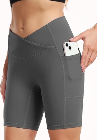 شورت CADMUS لراكبي الدراجات النارية بملمس عاري مقاس 7 بوصات للتمرين في صالة الألعاب الرياضية واليوجا سباندكس، 1041، أسود ورمادي وأخضر، أصفر، XL in Kuwait