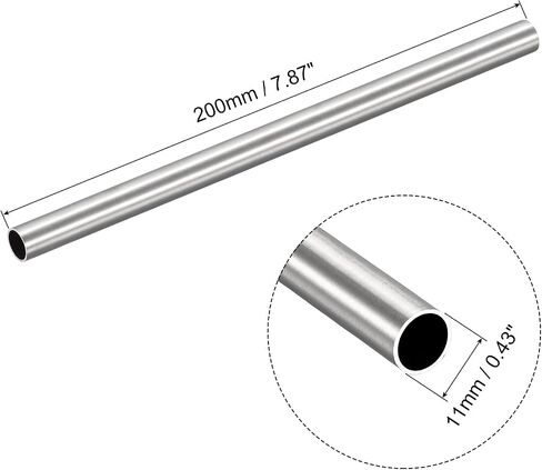 uxcell 304 Stainless Steel Tube, OD 11mm x 1mm Wall Thick 200mm Length Capillary Metal Tubing for Industry Machinery in Saudi Arabia