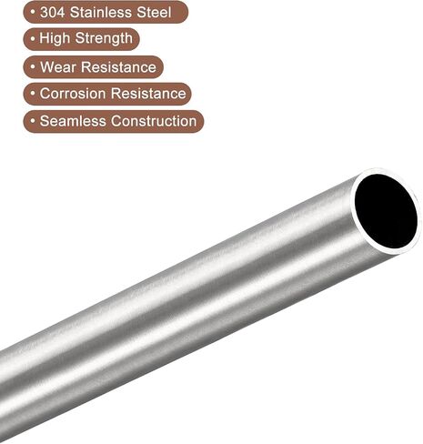 uxcell 304 Stainless Steel Tube, OD 11mm x 1mm Wall Thick 200mm Length Capillary Metal Tubing for Industry Machinery in Saudi Arabia