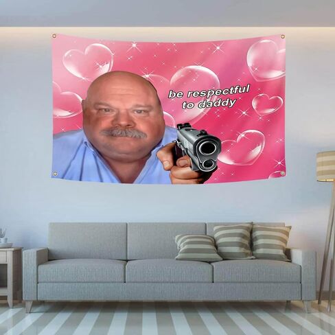 علم بيرترام المضحك يحترم الأب نسيج 3 × 5 قدم كلية غرفة النوم الرجال رجل الكهف فراط غرفة نوم آرت ديكو جدار العلم in Kuwait