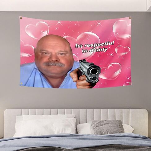 علم بيرترام المضحك يحترم الأب نسيج 3 × 5 قدم كلية غرفة النوم الرجال رجل الكهف فراط غرفة نوم آرت ديكو جدار العلم in Kuwait