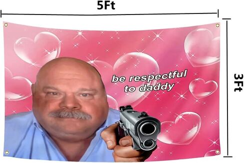 علم بيرترام المضحك يحترم الأب نسيج 3 × 5 قدم كلية غرفة النوم الرجال رجل الكهف فراط غرفة نوم آرت ديكو جدار العلم in Kuwait