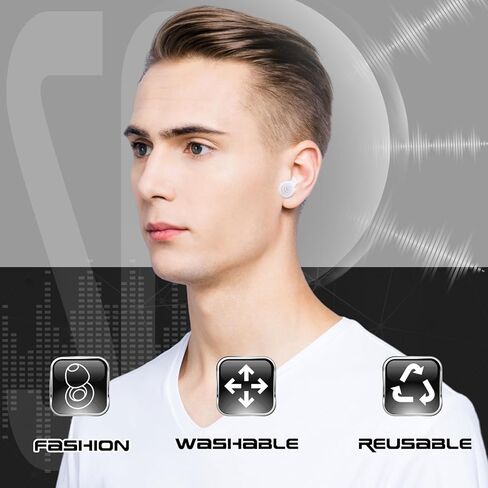 زوجان من سدادات الأذن للنوم وتقليل الضوضاء والحماية من الحساسية وقابلة لإعادة الاستخدام وسدادات أذن عالية الدقة من السيليكون المرن الناعم وسدادات النوم الصامتة للحفلات والسفر والعمل 25-30 ديسيبل، باللون الأبيض in Kuwait